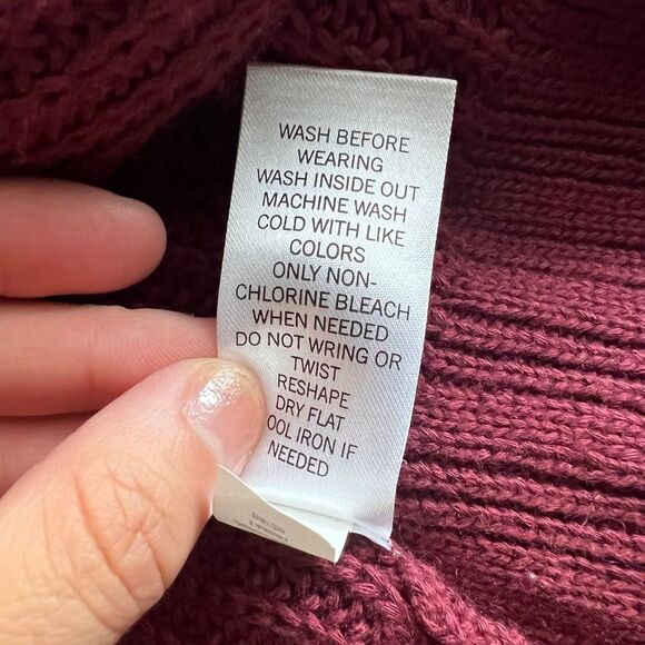 Juniors' SO® Oversized Open Front Cardigan Size XS Burgundy - Picture 11 of 11